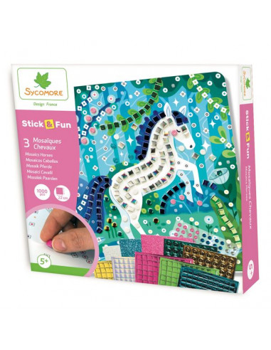 3 mosaïques chevaux - Sycomore