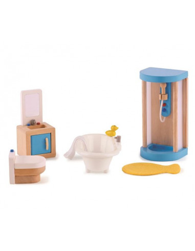 Salle de bain pour maison de poupée -...