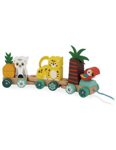Train tropical à tirer Tropik - Janod Train tropical à tirer Tropik - Janod