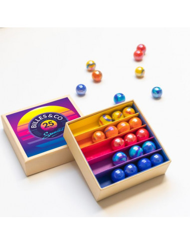 Coffret de 25 billes Sunset - Billes... Coffret de 25 billes Sunset - Billes...