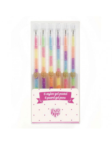 6 stylos gel pastel - Djeco