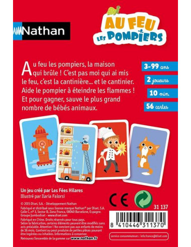 Jeu au feu les pompiers - Nathan Jeu au feu les pompiers - Nathan
