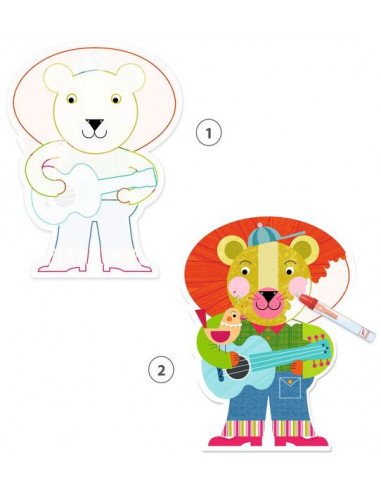 Coloriage à l'eau Animalo-Len - Djeco Coloriage à l'eau Animalo-Len - Djeco