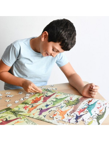 Puzzle avec poster 280 pièces Dinosaures - Dès 7 ans - Poppik