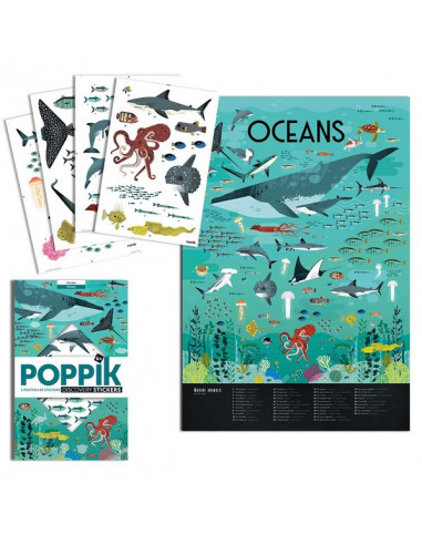 Poster en stickers océans - Poppik Poster en stickers océans - Poppik