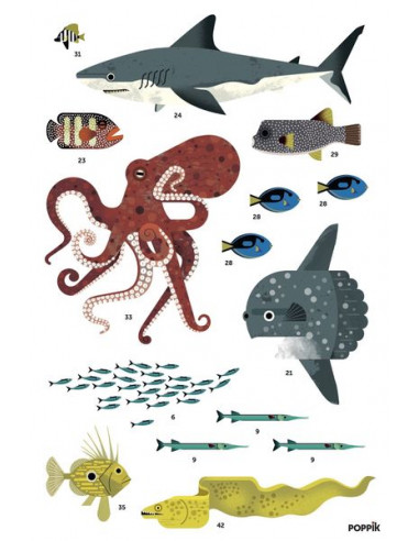 Poster en stickers océans - Poppik Poster en stickers océans - Poppik