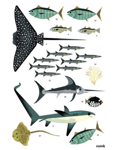 Poster en stickers océans - Poppik Poster en stickers océans - Poppik