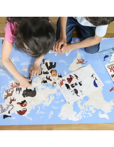 Poster en stickers animaux du monde -... Poster en stickers animaux du monde -...