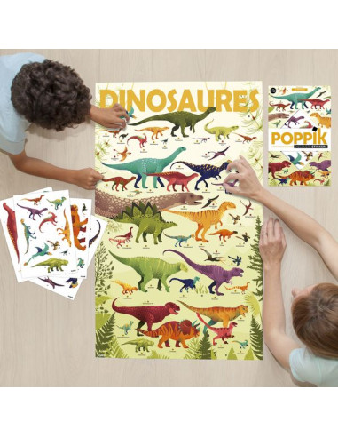 Poster en stickers dinosaures - Poppik Poster en stickers dinosaures - Poppik