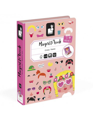 Magnetibook Crazy face fille - Janod