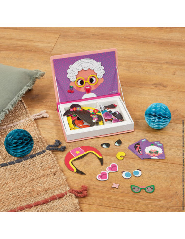 Magnetibook Crazy face fille - Janod Magnetibook Crazy face fille - Janod