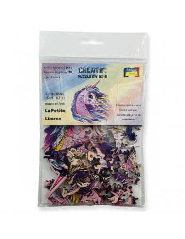 Puzzle en bois La petite licorne 20...