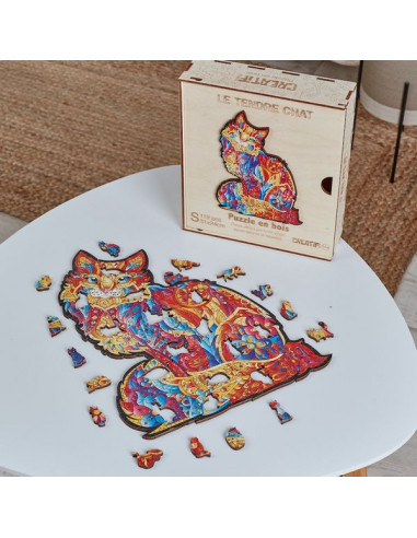 Puzzle en bois Le tendre chat 119...