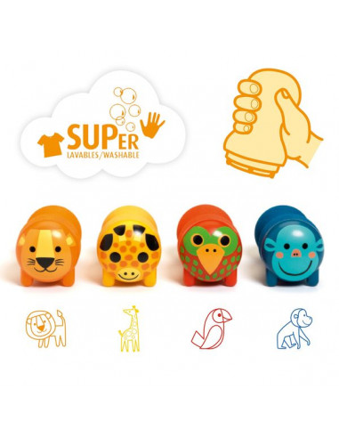 Tampons animaux de la savane - Djeco Tampons animaux de la savane - Djeco