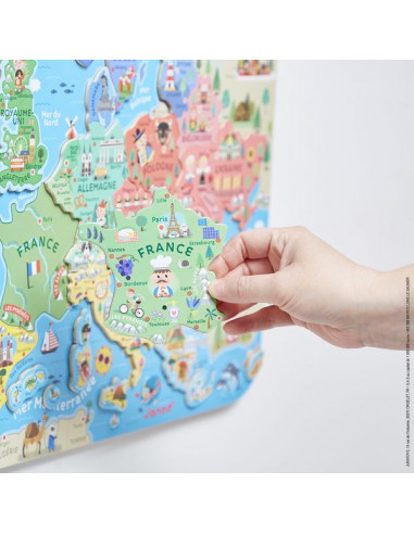 Puzzle carte d'Europe magnétique - Janod Puzzle carte d'Europe magnétique - Janod