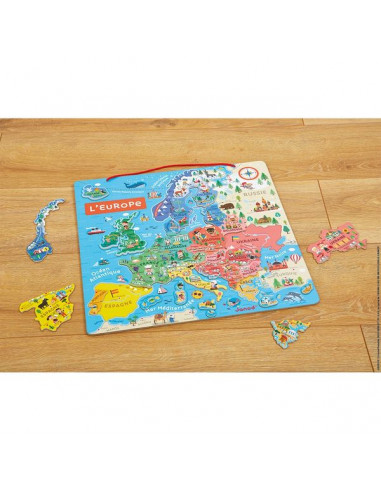 Puzzle carte d'Europe magnétique - Janod Puzzle carte d'Europe magnétique - Janod