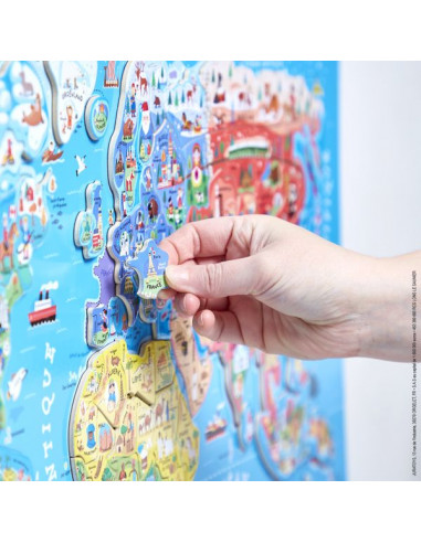 Puzzle carte du monde magnétique - Janod Puzzle carte du monde magnétique - Janod