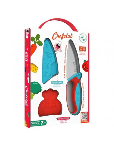 Couteau du chef bleu et rouge - Chefclub Kids