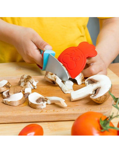 Couteau du chef bleu et rouge -... Couteau du chef bleu et rouge -...