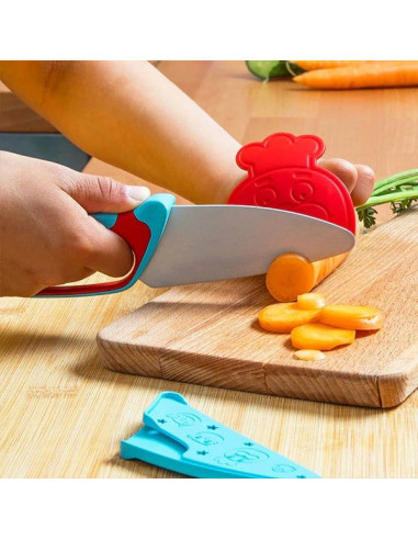 ZLXFT Couteau Enfant,4 Pièces Couteau de Cuisine pour Enfants