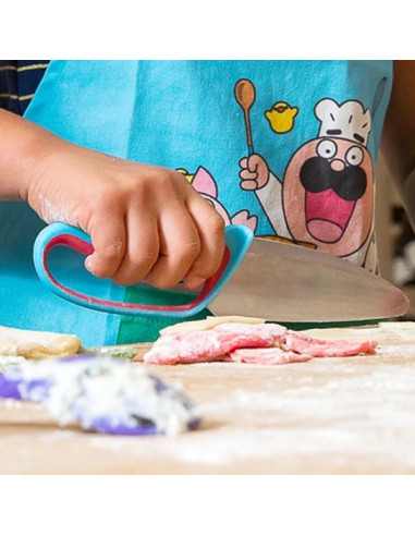 Couteau du chef bleu et rouge -... Couteau du chef bleu et rouge -...