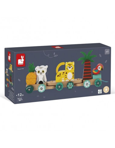 Train tropical à tirer Tropik - Janod Train tropical à tirer Tropik - Janod