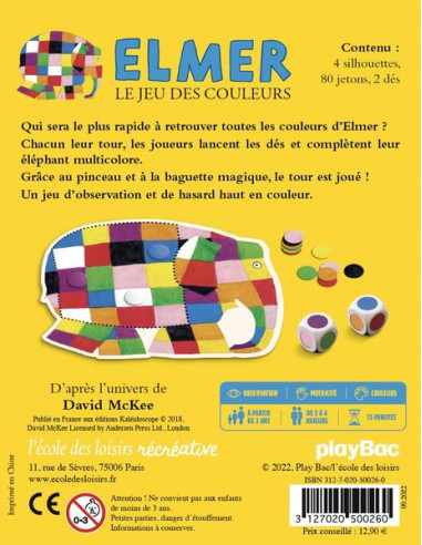 Elmer le jeu des couleurs - L'école... Elmer le jeu des couleurs - L'école...