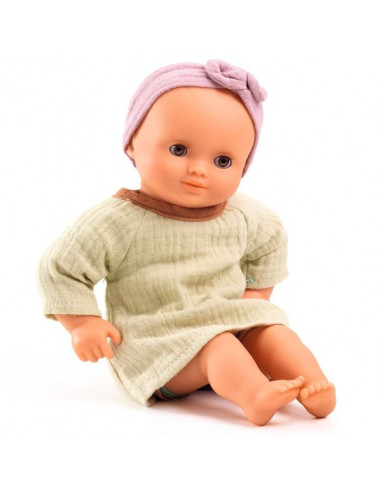 Couffin 'Pink lines' accessoire pour poupée POMEA de Djeco 7844