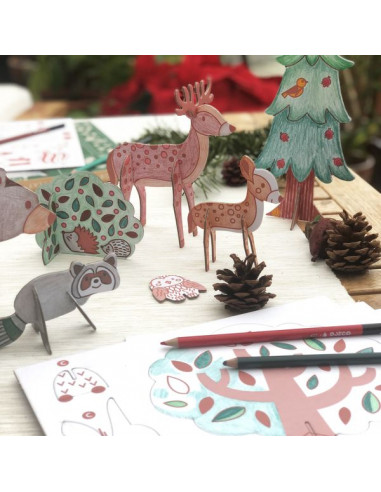 Colorie assemble et joue DIY Forêt -... Colorie assemble et joue DIY Forêt -...