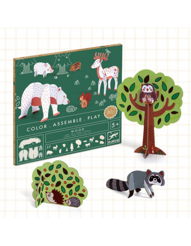 Colorie assemble et joue DIY Forêt -... Colorie assemble et joue DIY Forêt -...