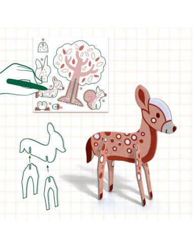 Colorie assemble et joue DIY Forêt -... Colorie assemble et joue DIY Forêt -...