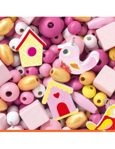 Perles en bois oiseaux - Djeco Perles en bois oiseaux - Djeco