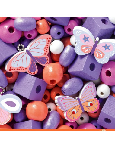Perles en bois papillons - Djeco Perles en bois papillons - Djeco