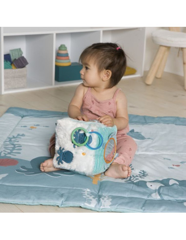 Cube d'activités en tissu Océan -... Cube d'activités en tissu Océan -...