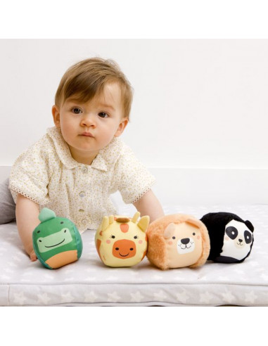 Set de 4 balles doudous jungle -... Set de 4 balles doudous jungle -...
