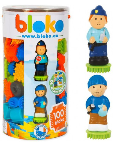 Tube de 100 Bloko avec 2 figurines 3D...