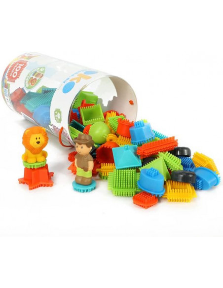 Tube 100 pcs avec 2 figurines 3D famille Bloko - Assemblage et construction  - JEUX, JOUETS -  - Livres + cadeaux + jeux