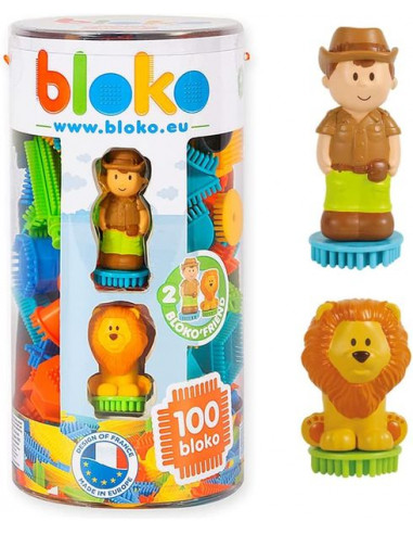 Tube de 100 Bloko avec 2 figurines 3D...