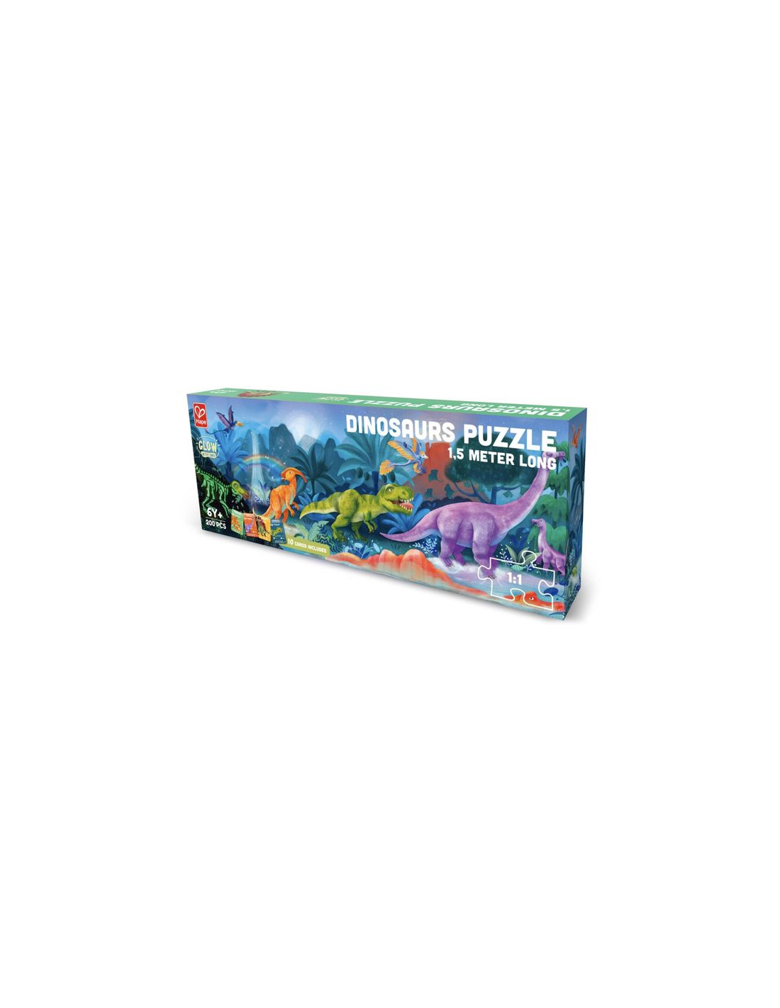 Puzzle phosphorescent - Dinosaures - 100 pièces - Label Emmaüs