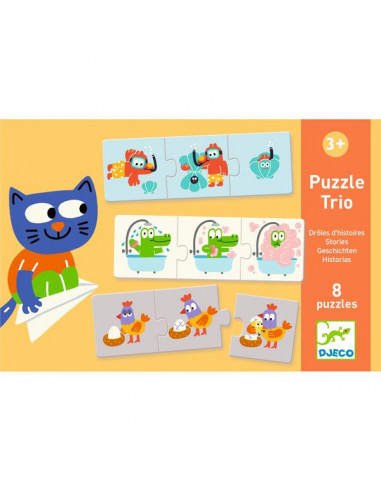 Autocollants rigolotes de jeux de puzzle pour enfant, 8 feuilles