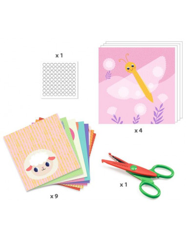 Kit d'activités de découpe de papier avec ciseaux, kit de