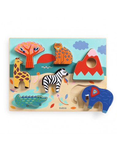 Puzzle en bois animaux - Djeco