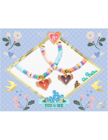 Bijoux duo bracelets Heishi Cœurs You...