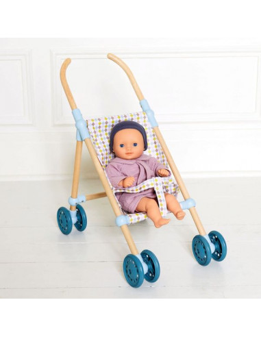 Poussette en bois pour enfant - Poussette bois pour poupée Little