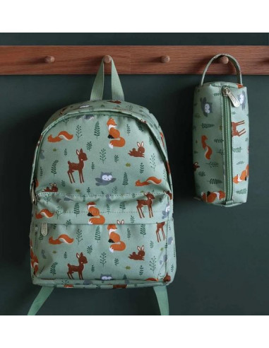 Sac à dos enfant loup personnalisé avec le prénom et les couleurs