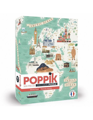 Puzzle Tour du monde 500 pièces - Poppik