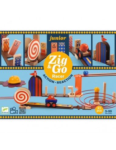Zig & Go junior Racer 51 pièces - Djeco Zig & Go junior Racer 51 pièces - Djeco