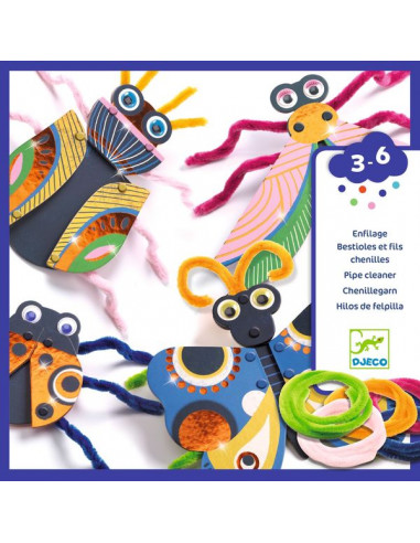 Enfilage Bestioles en fils chenilles... Enfilage Bestioles en fils chenilles...