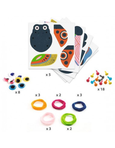 Enfilage Bestioles en fils chenilles... Enfilage Bestioles en fils chenilles...