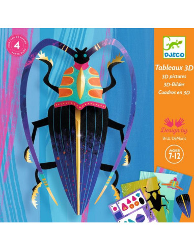 Tableaux 3D Paper bugs - Djeco Tableaux 3D Paper bugs - Djeco